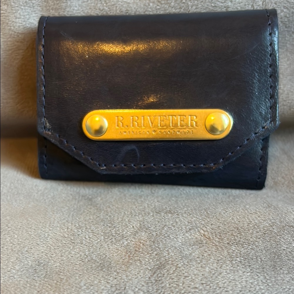 R. Riveter Navy Leather Wallet